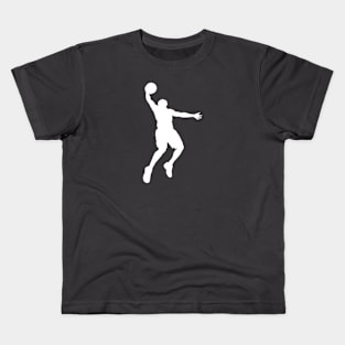 Shooting basketball jump slam silhouette Kids T-Shirt